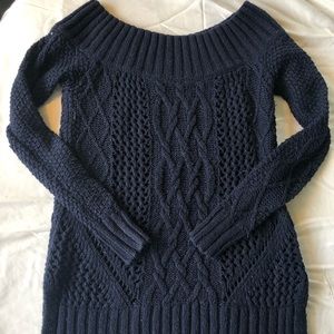 Off the Shoulder Cable Knit Sweater
